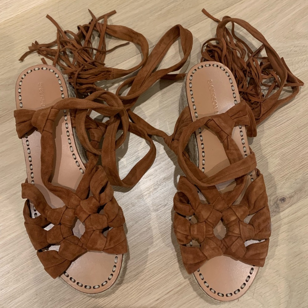 Sigerson Morrison Platform Lace Up Sandals